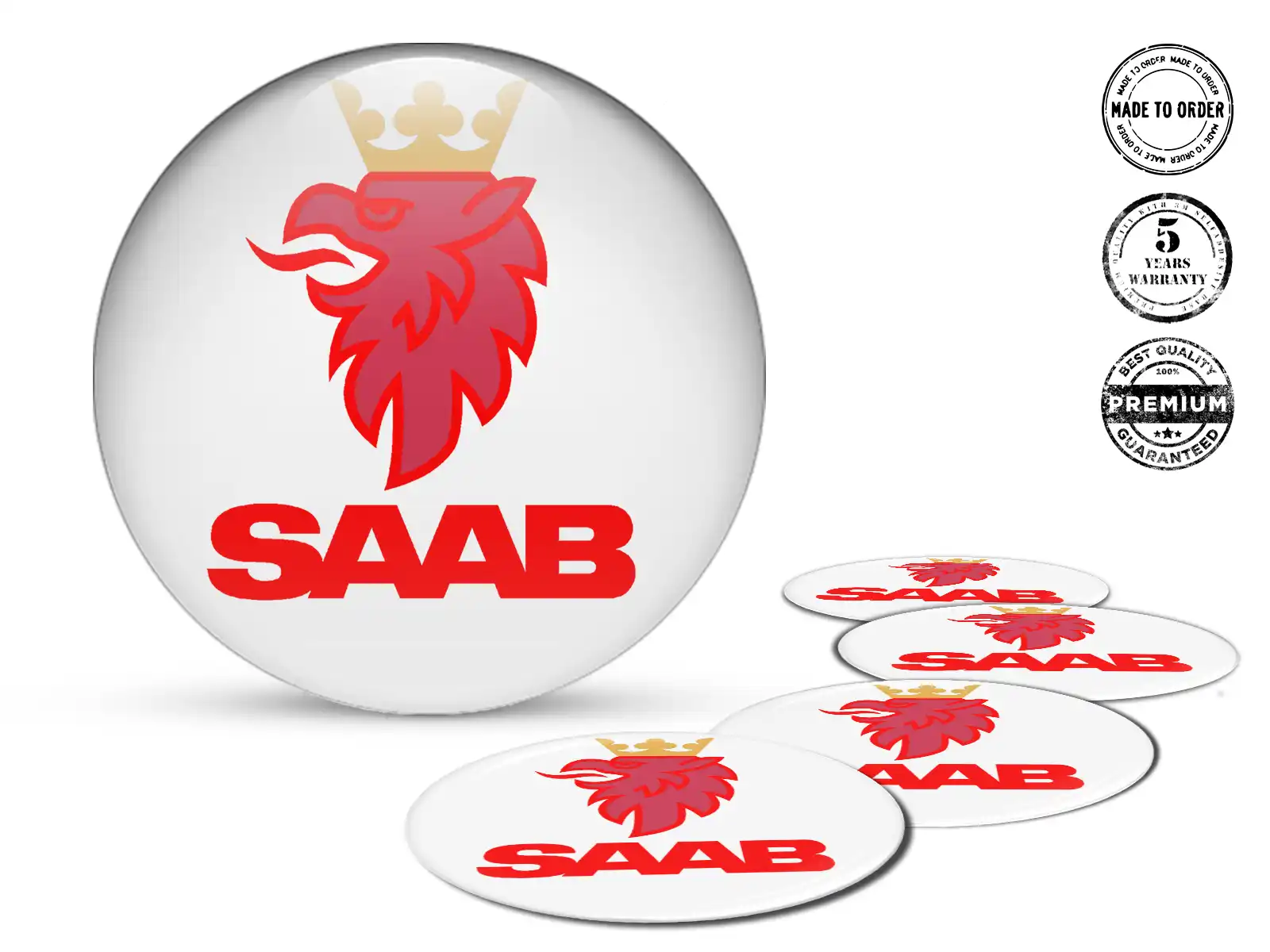 Saab Felgenplaketten Logo Premium Silikon-Labels